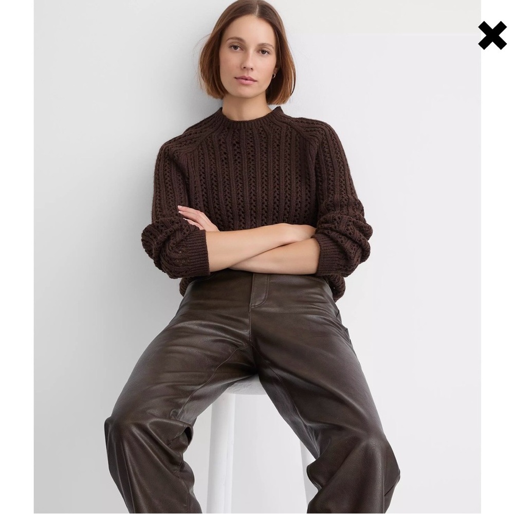 LOFT Stitchy Raglan Sweater Size M in Iced Espresso NWT